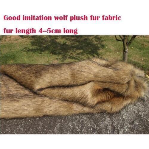 Nice Faux Fur Fabric Immitate Wolf Fur 4-5MM Long Hairy Soft Brown Plush Fur Fabric DIY Fur Collar Clothing Decorative Materials