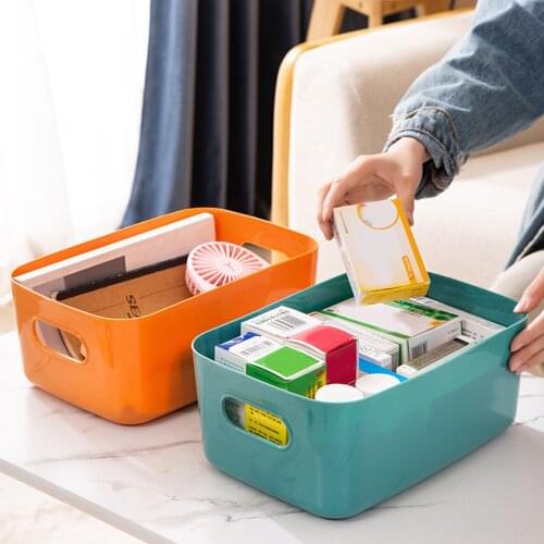 Three-color Plastic Storage Box Home Storage Bin Storage Basket Pantry Organizer Jewelry Cosmetic Storage Box Bathroom Shelf