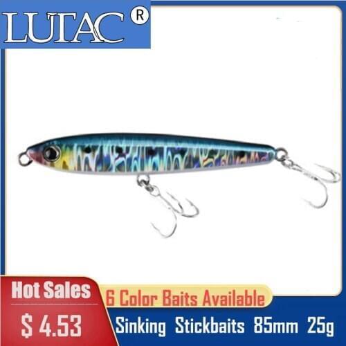 LUTAC High Quality 1pcs Fishing Lure 85mm 25g Sinking Pencil Stickbaits Artificial Bait Lures