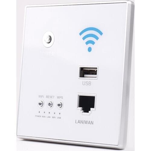 300Mbps 220V power AP Relay Smart Wireless WIFI repeater extender Wall Embedded 2.4Ghz Router Panel usb socket rj45