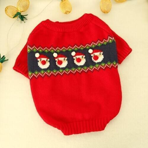 2019 Winter Christmas Pet Dog Clothes Santa Claus Red Sweaters Jacket Soft Thicken Warm Puppy For Small Dog Clothes Products