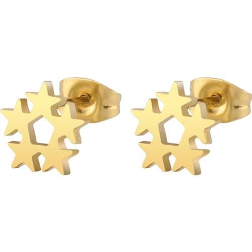 1 Pair Stud Star Earrings Stainless Steel Punk Rock Kids Earring Gift