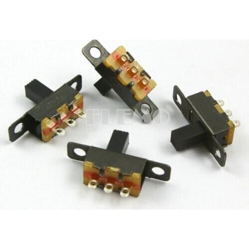 100 Pieces 3 Pin 2 Position 1P2T SPDT Panel Mini Vertical Slide Switch Solder Lug SS12F15VG5