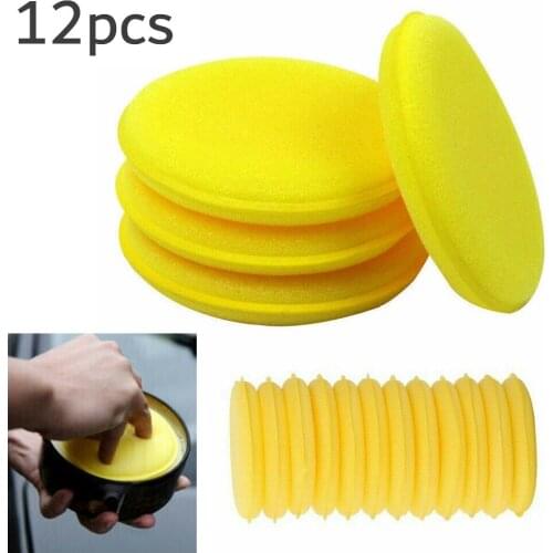 12PCS Car Foam Waxing Pads Vehicle Sponge Applicator Clean Paint Polishing For Cleaning The Vehicle