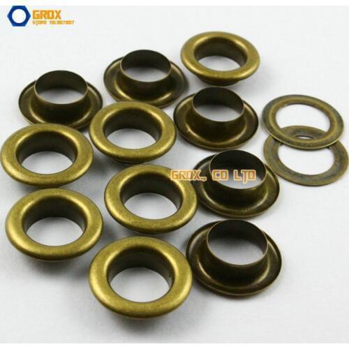 400 Set 17*10*5mm (Outer diameter * Inner diameter * Height) Antique Brass Round Eyelet Grommet