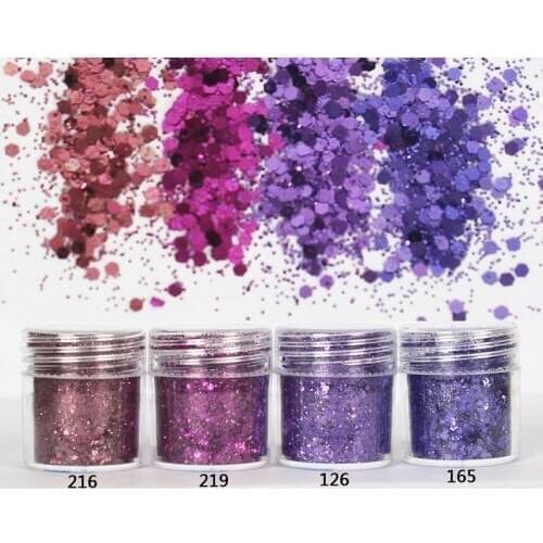 4X 10ml Purple series shiny glitter Sequins for jewelry diy making,Nail Glitter Powder For nail art decoration,Flake glitter