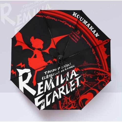 Anime Touhou Project Theme Remilia Scarlet Dual-use Fold Umbrella Fashion Student Fashion Rain Sunny Parasol Gift Cosplay