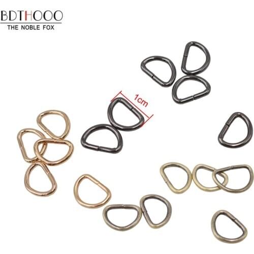 BDTHOOO 200pcs Inner 10mm D-Ring Metal Buckle Small Silver Gold for DIY Bag Strap Buckle Luggage Garment Belt Hardware Accessory