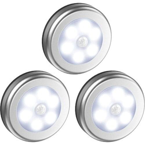 Motion Sensor Wireless Night Lights Bedroom Decor Light 6LED Detector Wall Decorative Lamp Staircase Closet Room Aisle Lighting