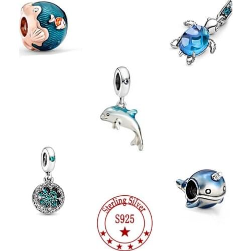 S925 Sterling Silver Bracelet Geometric Infinite Love Flower Pendant Necklace Diy Pandora Beads Jewelry Gift