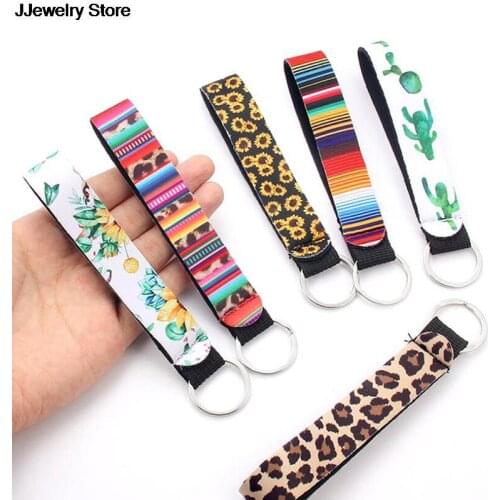 Phone Case Wallet Long Ribbon For Bag Charms Car Key Ring Flower Pattern Cloth Band Keychain Key Chain