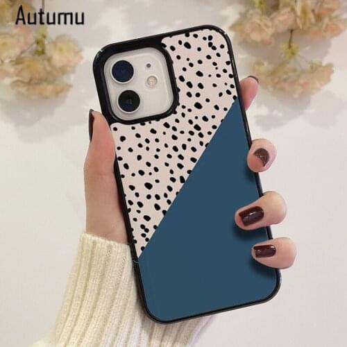 Phone Case for iPhone 12 mini X XS XR 11 Pro Max SE 2020 5 6S 7 8 Plus Samsung Galaxy S8 S9 S10 S20 S21 Navy Leopard Cover