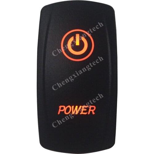 Marine Grade Waterproof IP66 POWER Rocker Switch AMBER Led lamp 5 Pin ON/OFF SPST DC12V 24V