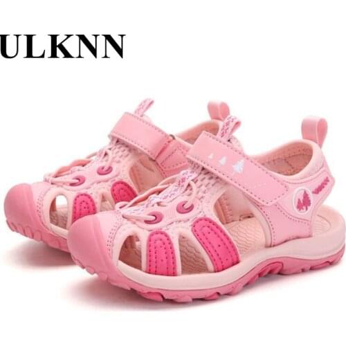 ULKNN Childrens Casual Wear-resistant Sandals Breathable Beach Shoes Boys Student Soft Sole Hook&Pool Kids Summer Outdoor Girl
