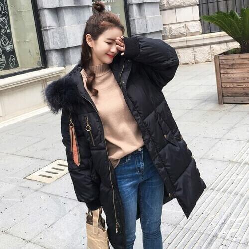 Overknee Long Mianfu Colour Heavy Seta Lead Thickening Cotton-padded Clothes Easy Leisure Time Bread Cotton-padded Jacket