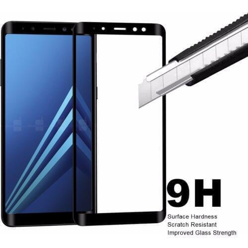For Samsung A8 2018 Screen Protector 3D Curved 2.5D Full Cover Tempered Glass for Samsung Galaxy A8 2018 Plus Screen Protector