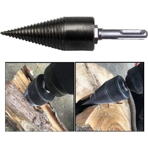 32/42mm Wood Chopping Drill High Carbon Steel Drill Bit Round Square Hex Shank Firewood Splitter Machine Drill Woodworking Tools