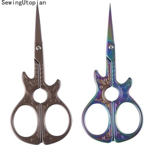 Guitar Scissor Handicraft Embroidery Fabric Cross-stitch Retro Classic Vintage Antique Craft Sewing Tailor Sewing Scissors Craft