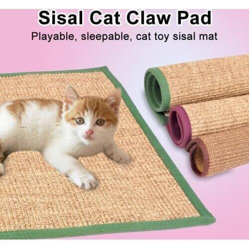 Sisal Cat Scratch Board Cat Scratching Post Mat Toy Sleeping Mat Cushion Carpet Pet Toy Claw Care Sisal Random Color