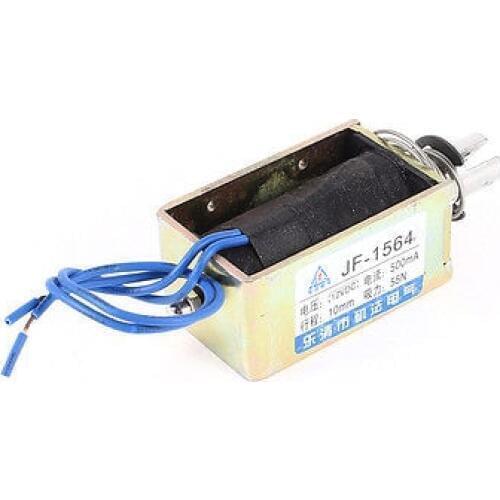 JF-1564B DC 6V 12V 24V 500mA 10mm Stroke 55N Push Type Open Frame Solenoid Electromagnet XWJ