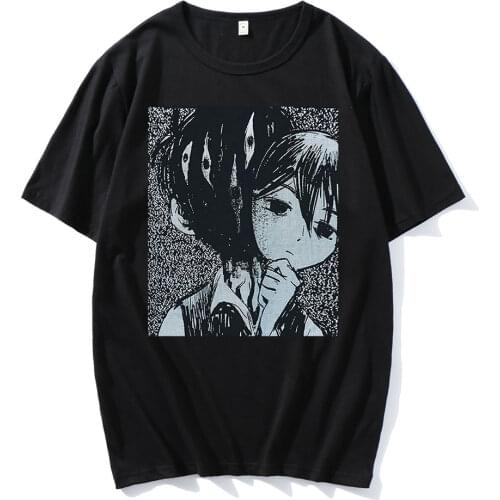 Hot Sale Popular Style Funny Fashion Trend Tee Tops Omori Print Couple Tees Oversized T-shirt Cotton Cotton T-shirts Loose Wears