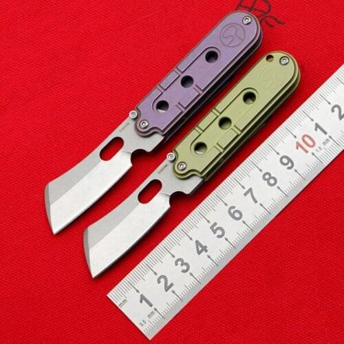 LOVOCOO Mini pattern S35VN blade titanium handle folding outdoor camping utility pocket Collection kitchen fruit knife EDC tools