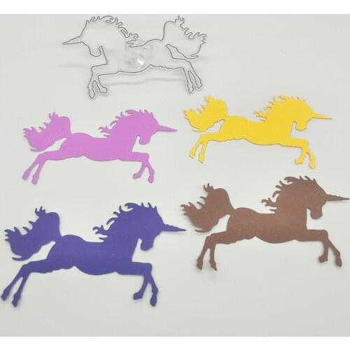 New running unicorn horse metal cutting mold photo album cardboard DIY gift card decoration embossing crafts