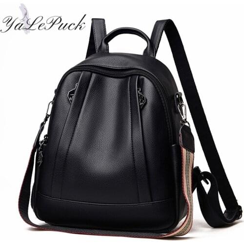 Multifunction Backpack Leather Shoulder Bag Female Rucksack High Capacity Travel Backpack School Bags For Teenage Girls Mochila