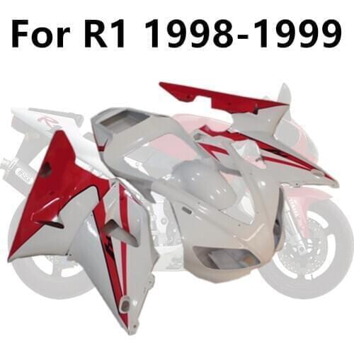 Motorcycle for Yamaha R1 1998-1999 Full Fairing Kits r1 98-99 Bodywork Cowling Kit Injection Red White Stripes