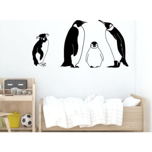 Wall Sticker Penguin family Antarctica set Nature Wall Quote Sticker Decal Mural Art bedroom animal