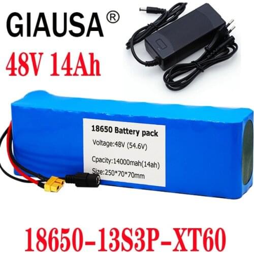 Original 48v lithiumion battery 48V 14Ah 1000w 13S3P Lithium ion Battery Pack For Electric bicycle Scooter with BMS+charger
