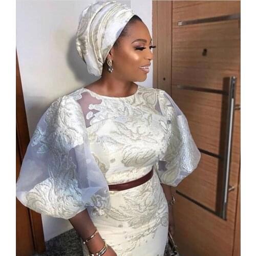 Brocade fabric for sewing jacquard fabrics Jacquard Brocade Fabric African Lace Sew Clothing Dress 5y TH37