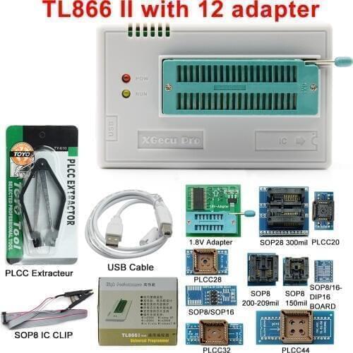 2020 Original minipro V10.22 TL866II Plus programmer+12 adapters better than TL866CS/TL866A programmer USB Free Shipping
