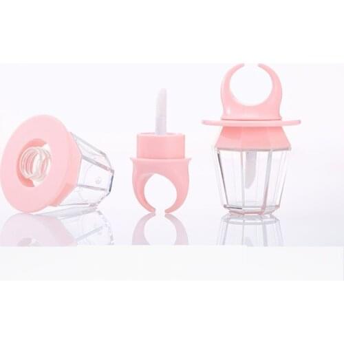 Empty 8ml Tubes For Lip Gloss Cute Ring Milk-Bottle Shape Blue Pink Lip Gloss Bottle Cosmetic Lipgloss Containers 30/50pcs
