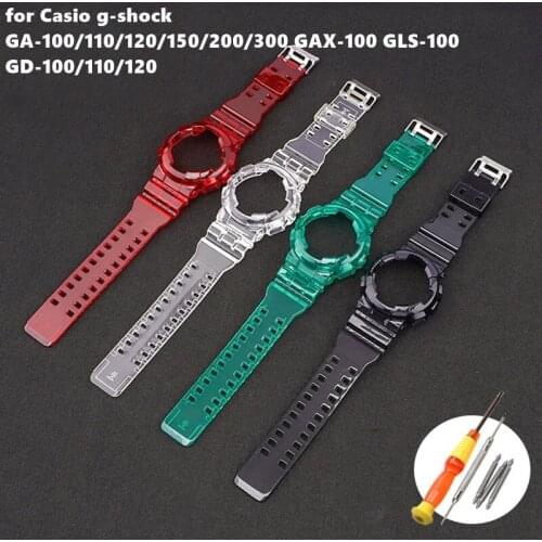 Watch Strap Protective Case for Casio G-Shock GA-100/110/120/150/200 GD-100/110 GAX-100 GLS-100 Silicone Watch Bracelet Hot Sell
