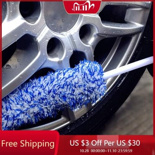 Car Wheel Tire Rim Detailing Cleaning Brush Microfiber Auto Care Washing Tool Rim Brush Detailing Brush