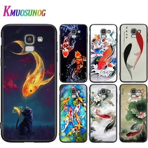 Chinese Koi Fishes For Samsung Galaxy J2 J3 J4 Core J5 J6 J7 J8 Prime duo Plus 2018 2017 2016 Silicone Phone Case