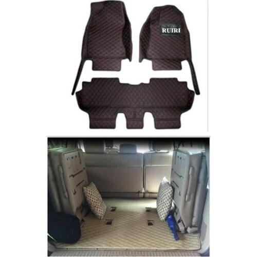 Custom special car floor mats + one trunk mat for Right Hand Drive Toyota Land Cruiser 100 7 seats 2007-1998 waterproof carpets