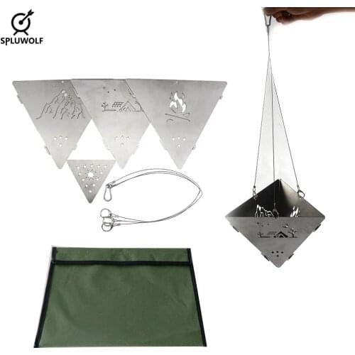 Outdoor Hanging Stove Triangle Platform Barbecue Bonfire Wood Stove Fire Rack Accessorie for Camping