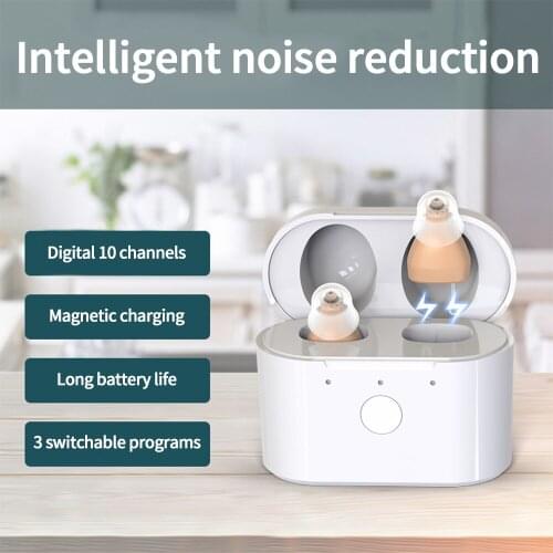 OTC C800 Hearing Amplifier Rechargeable Digital Personal Hearing Aid Mini Sound Amplifier with Charging Case for the Elderly