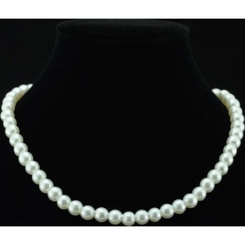 Pearl Necklace 8mm Simulated Round Pearl Chain Necklace For Women Collares Bridal Jewelry Wedding Gifts Factory Price Bijoux