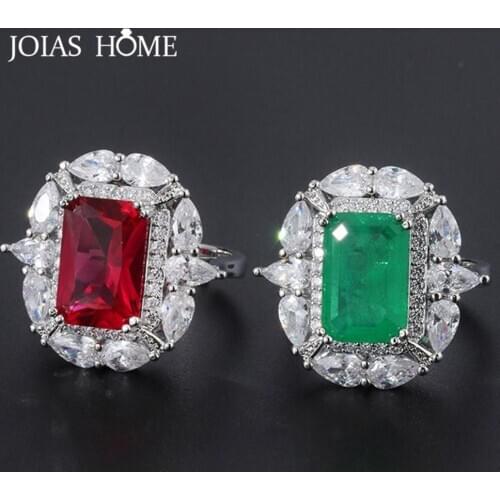 JoiasHome 925 Silver Woman Rings NewType for Woman with Ruby Gemstone Simple Jewelry for Daily Wedding Party Women Fashion