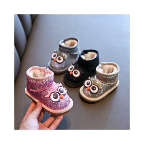 Winter Baby Comfortable Snow Boots Girl Boys Cotton Boots Kids Plus Velvet Thick Warm Soft Bottom Toddler Shoes Infant Non-slip