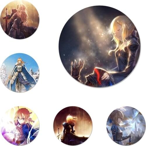 58mm Fate Zero Stay Night Saber Icons Pins Badge Decoration Brooches Metal Badges For Backpack Decoration