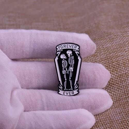 Forever Ever Pin Black Brooch For Lapel Love Badge