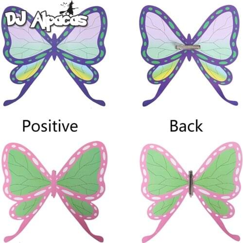 1pcs Headwear Demon Slayer Cosplay Kimetsu No Yaiba Tsuyuri Kanawo Kochou Shinobu Headwear Butterfly Hairpin Hair Clip Costume