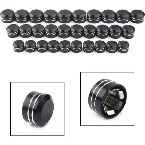 10Pcs CNC Inner Schrauben Motorbike Bolt Topper Caps Cover Black For Harley Davidson 9mm 11.5mm 13mm