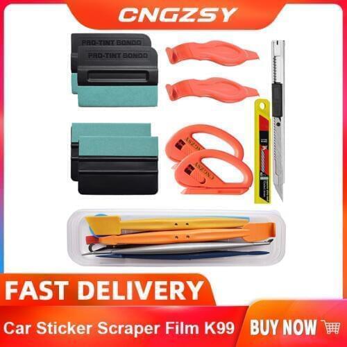 17 in 1 Window Tint Wrapping Squeegee Auto Magnet Holder Cutter Knife Blades Car Sticker Scraper Film Installing Vinyl Tools K99