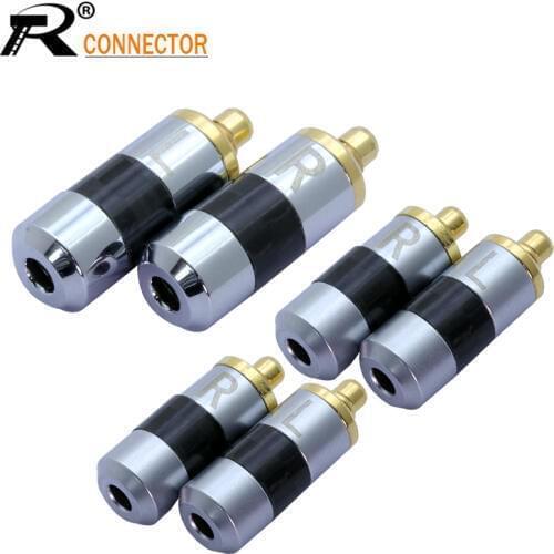 2Pcs/1Pair Enthusiasts Jack L/R MMCX Black/Silver Earphone Pin Plug For Shure ED5 SE535 Gold Plated Connector with 2mm wire hole