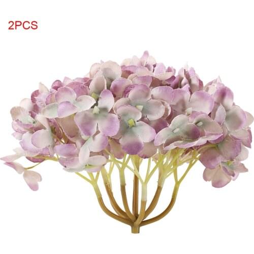 2 Pieces DIY 19cm Hydrangea Craft Artificial Flower Heads Silk Floral Wedding Decoration